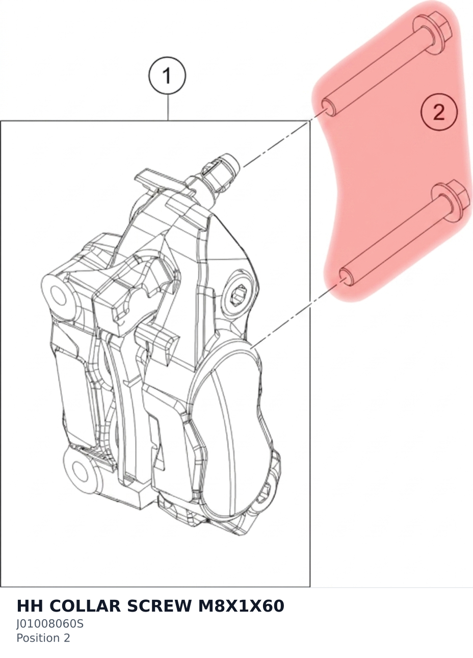 Diagram preview: HH COLLAR SCREW M8X1X60 (J01008060S)