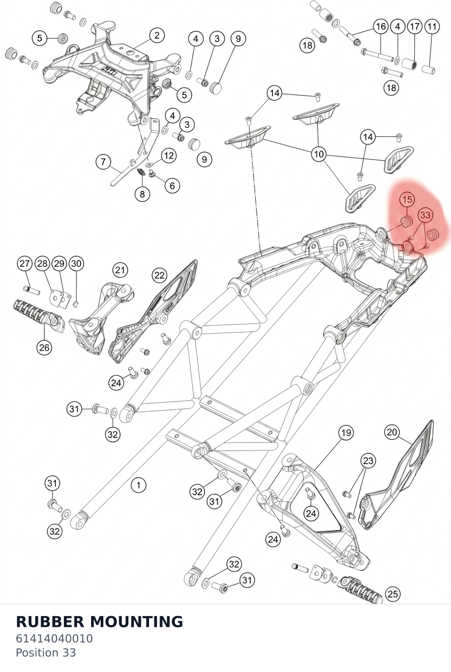 Diagram preview: RUBBER MOUNTING (61414040010)