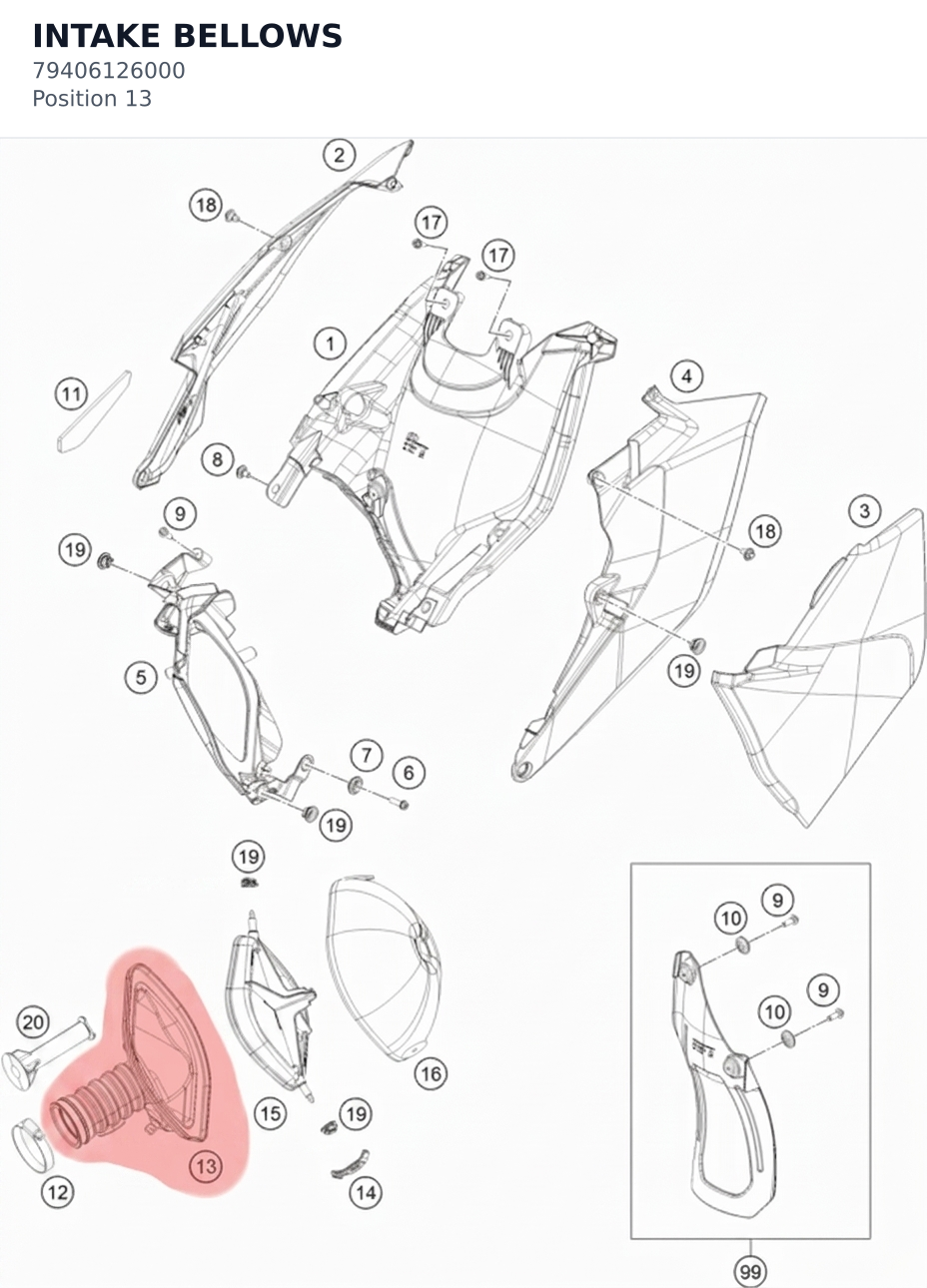 Diagram preview: INTAKE BELLOWS (79406126000)