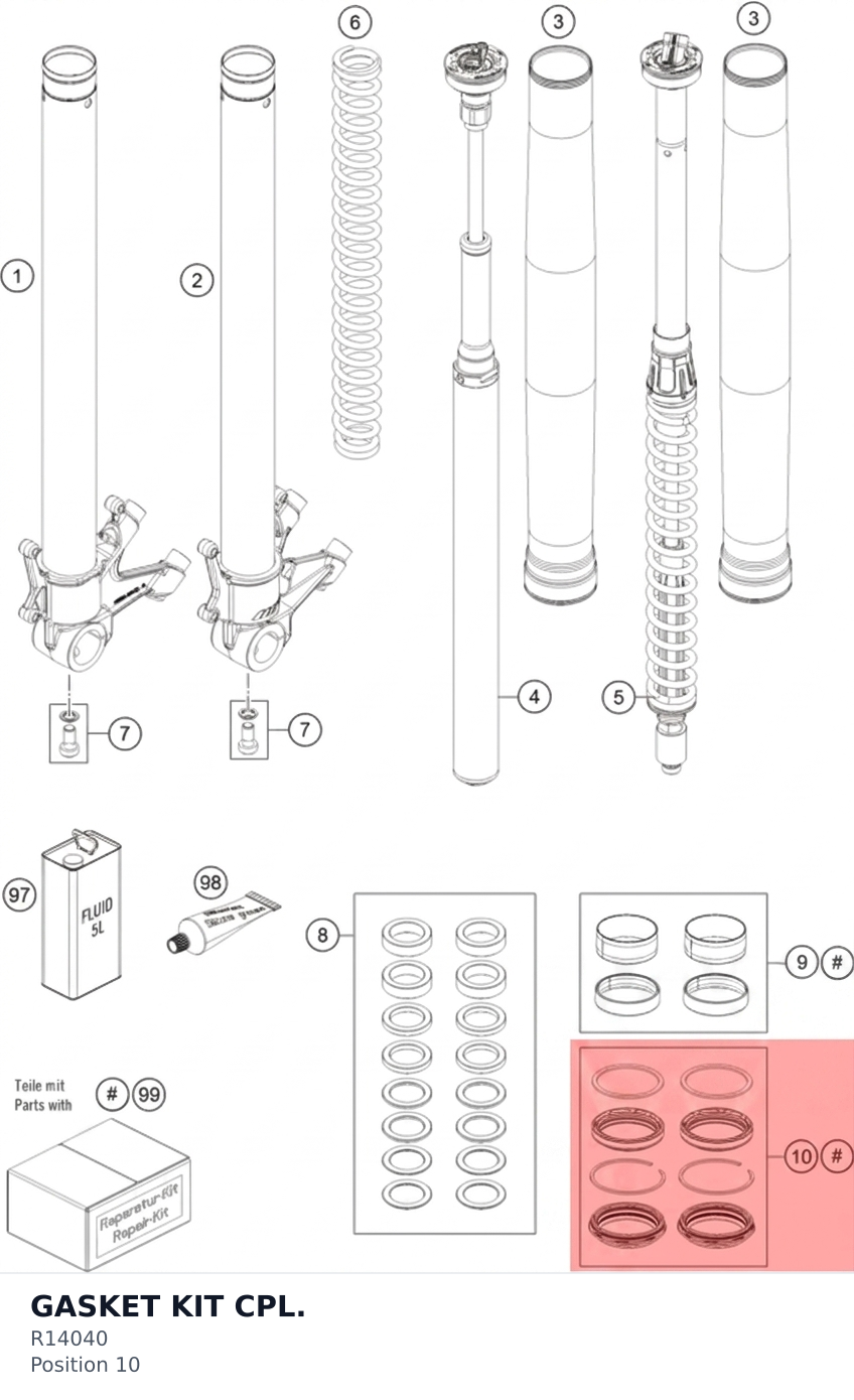 Diagram preview: GASKET KIT CPL. (R14040)