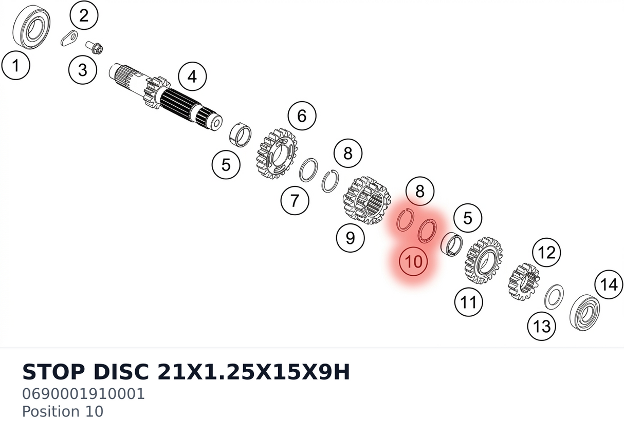 Diagram preview: STOP DISC 21X1.25X15X9H (0690001910001)