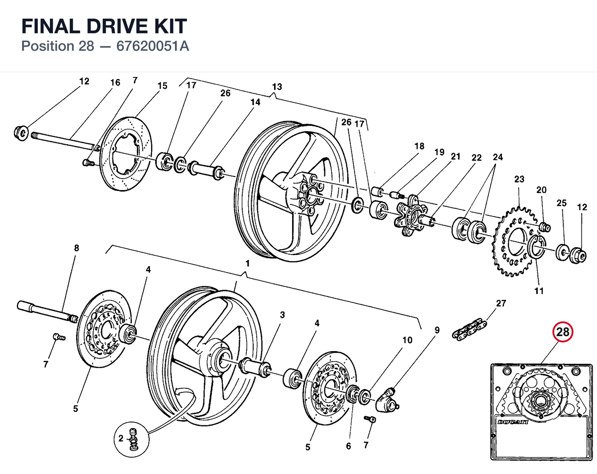 FINAL DRIVE KIT 67620051A diagram position