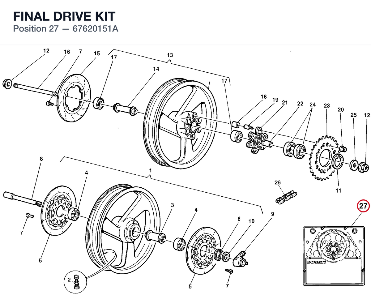 FINAL DRIVE KIT 67620151A diagram position
