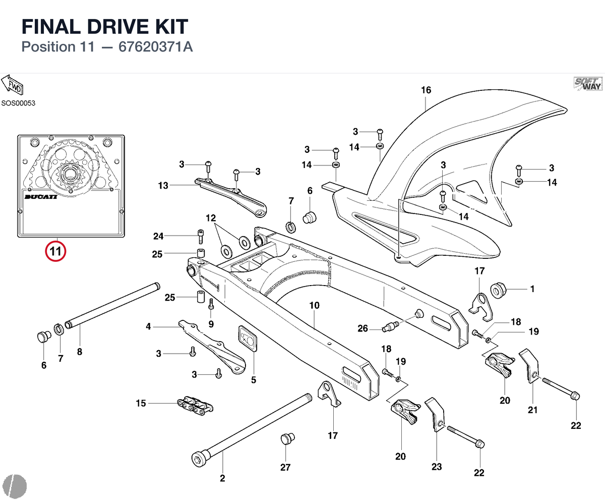 FINAL DRIVE KIT 67620371A diagram position