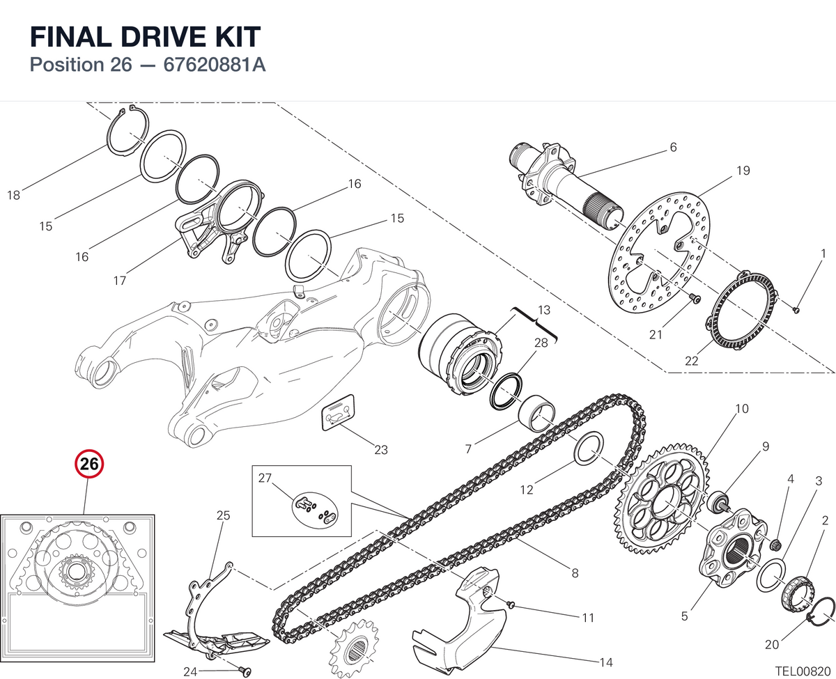 FINAL DRIVE KIT 67620881A diagram position