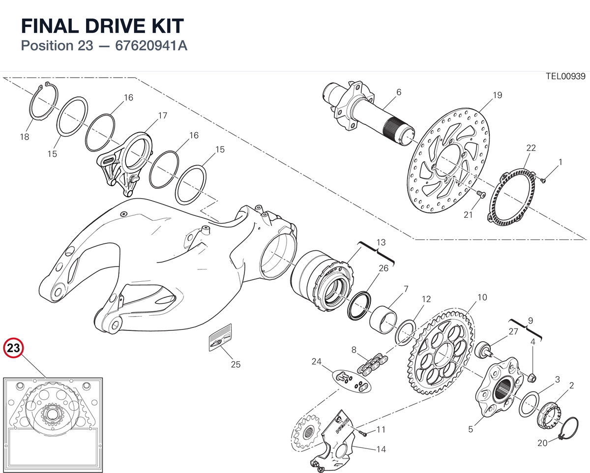 FINAL DRIVE KIT 67620941A diagram position