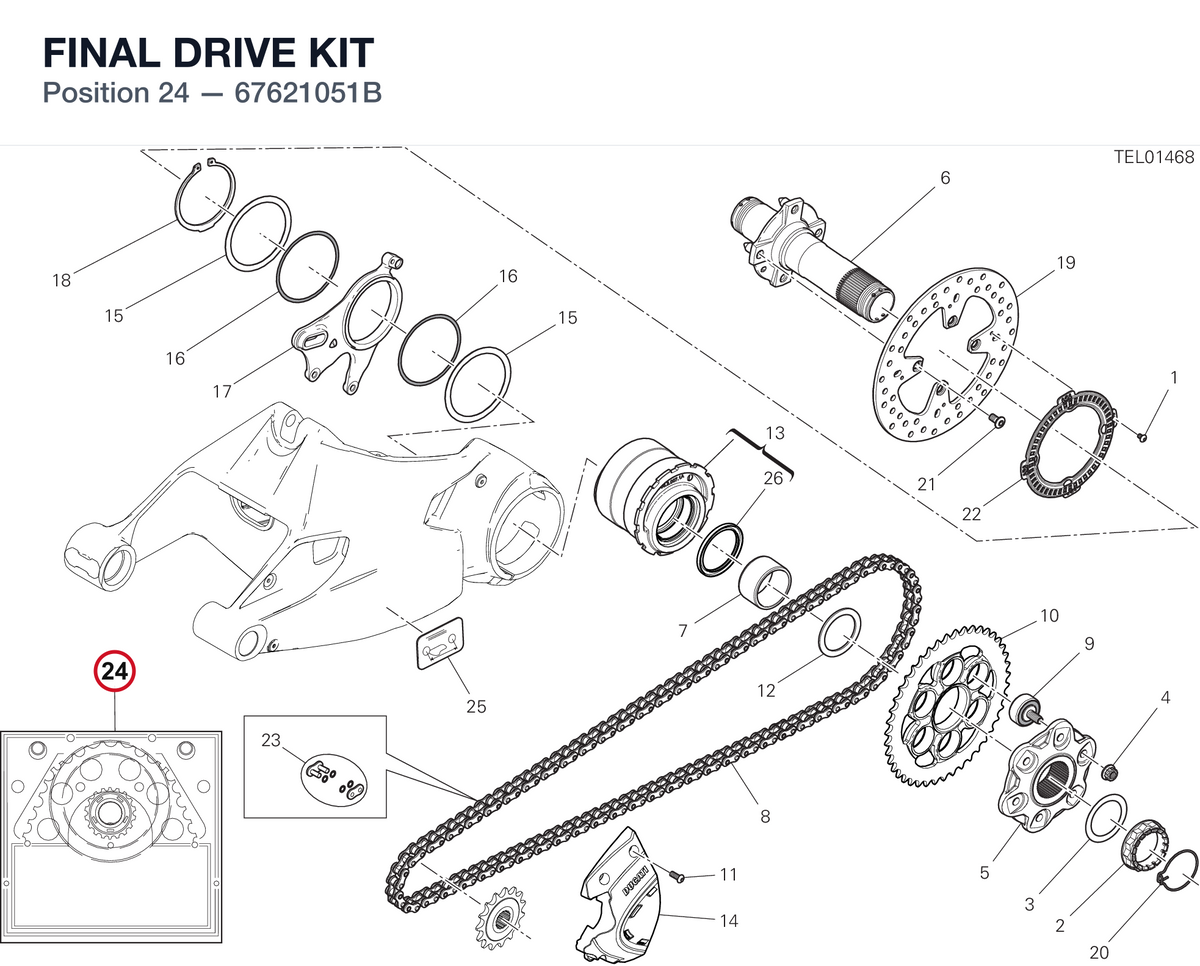 FINAL DRIVE KIT 67621051B diagram position