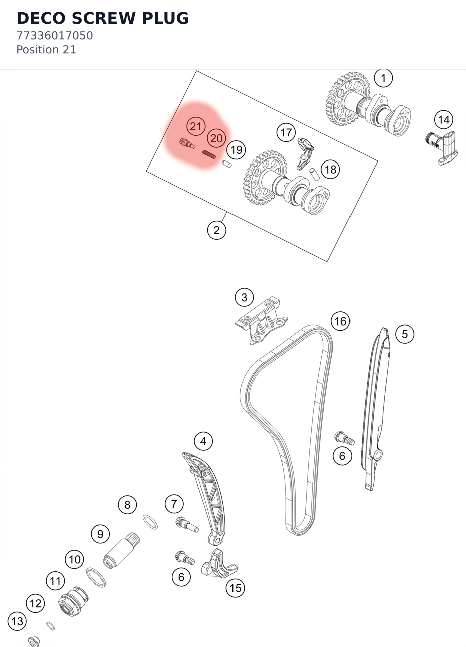 Diagram preview: DECO SCREW PLUG (77336017050)