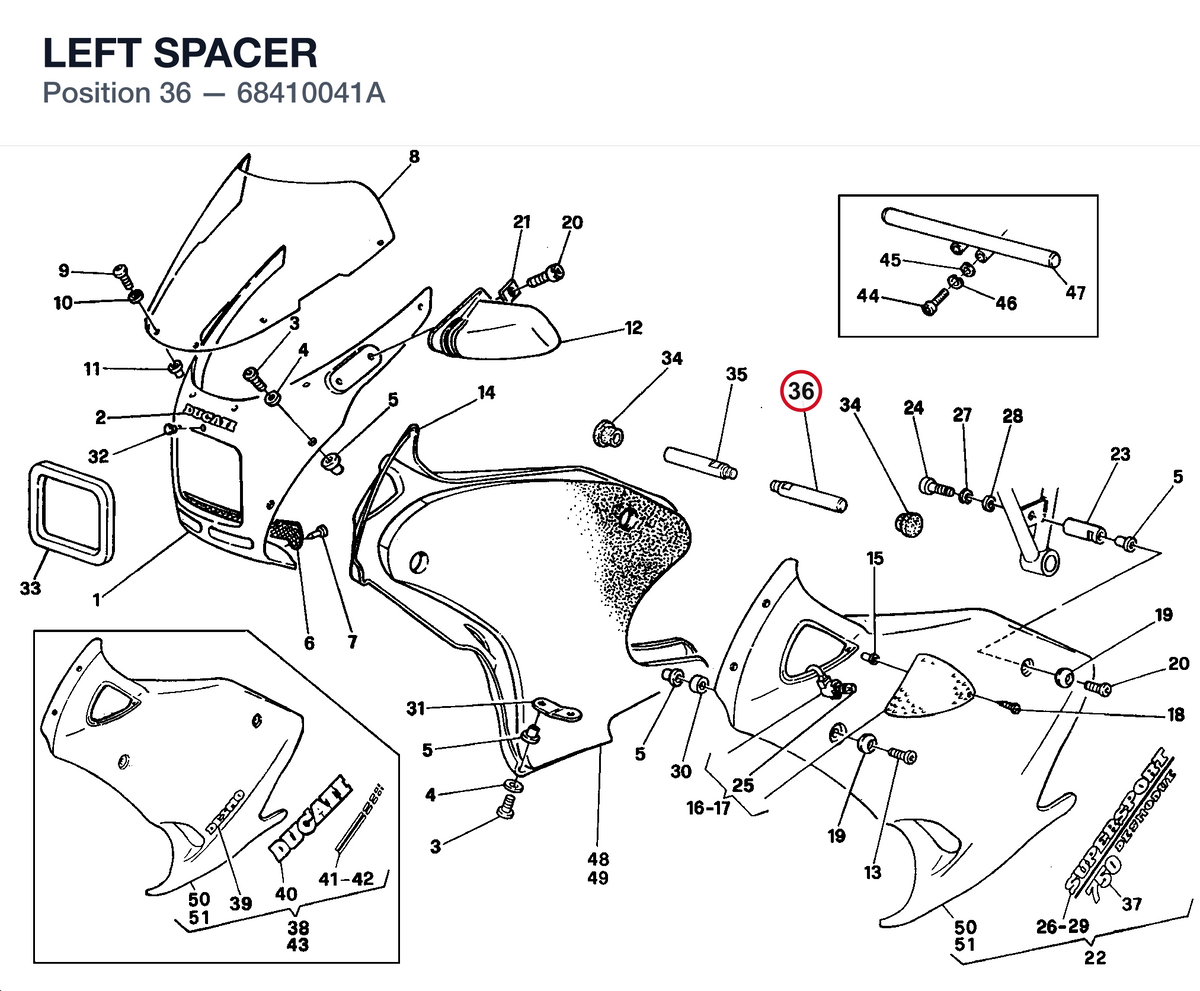 LEFT SPACER 68410041A diagram position
