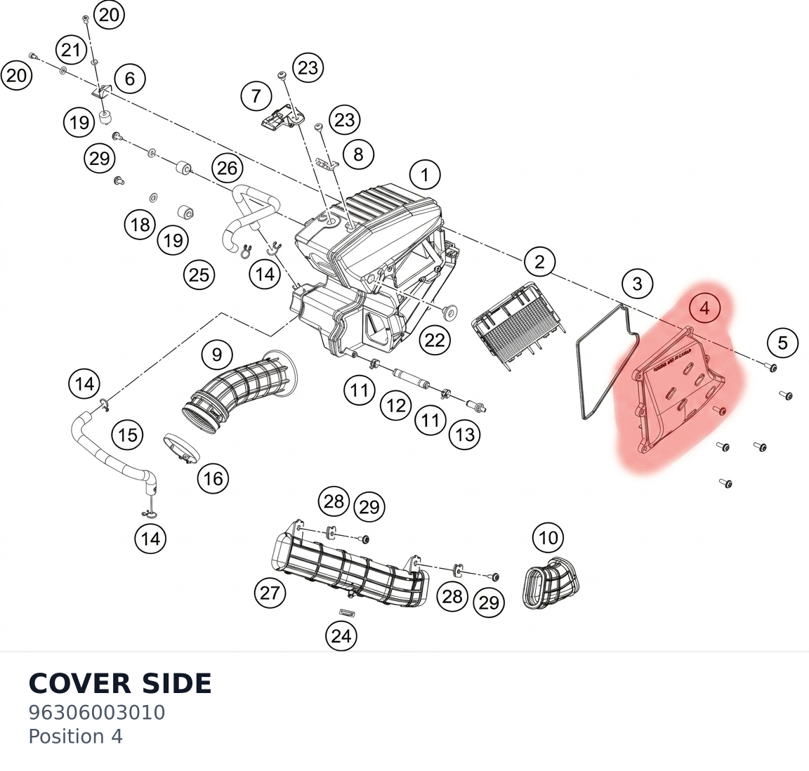 Diagram preview: COVER SIDE (96306003010)