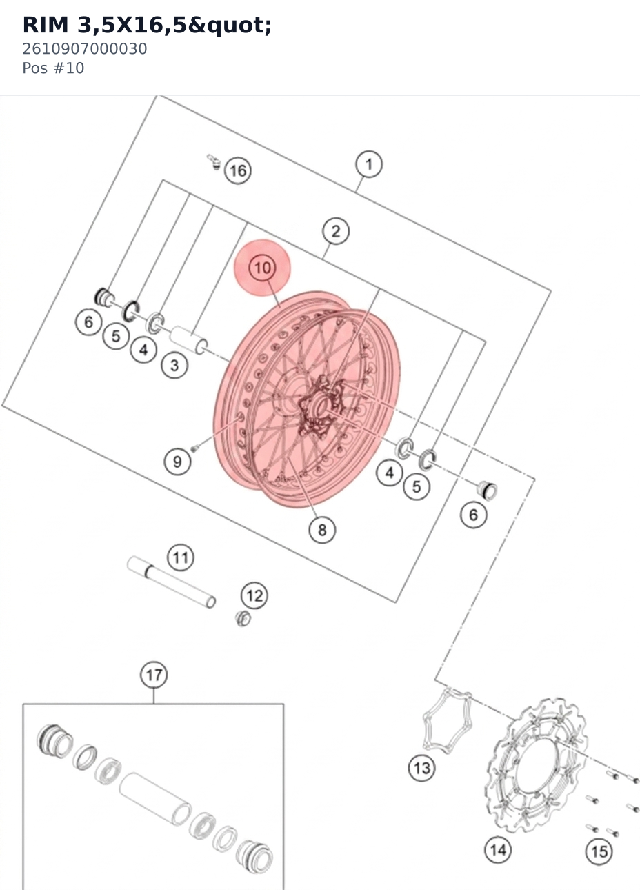 Diagram preview: RIM 3,5X16,5" (2610907000030)