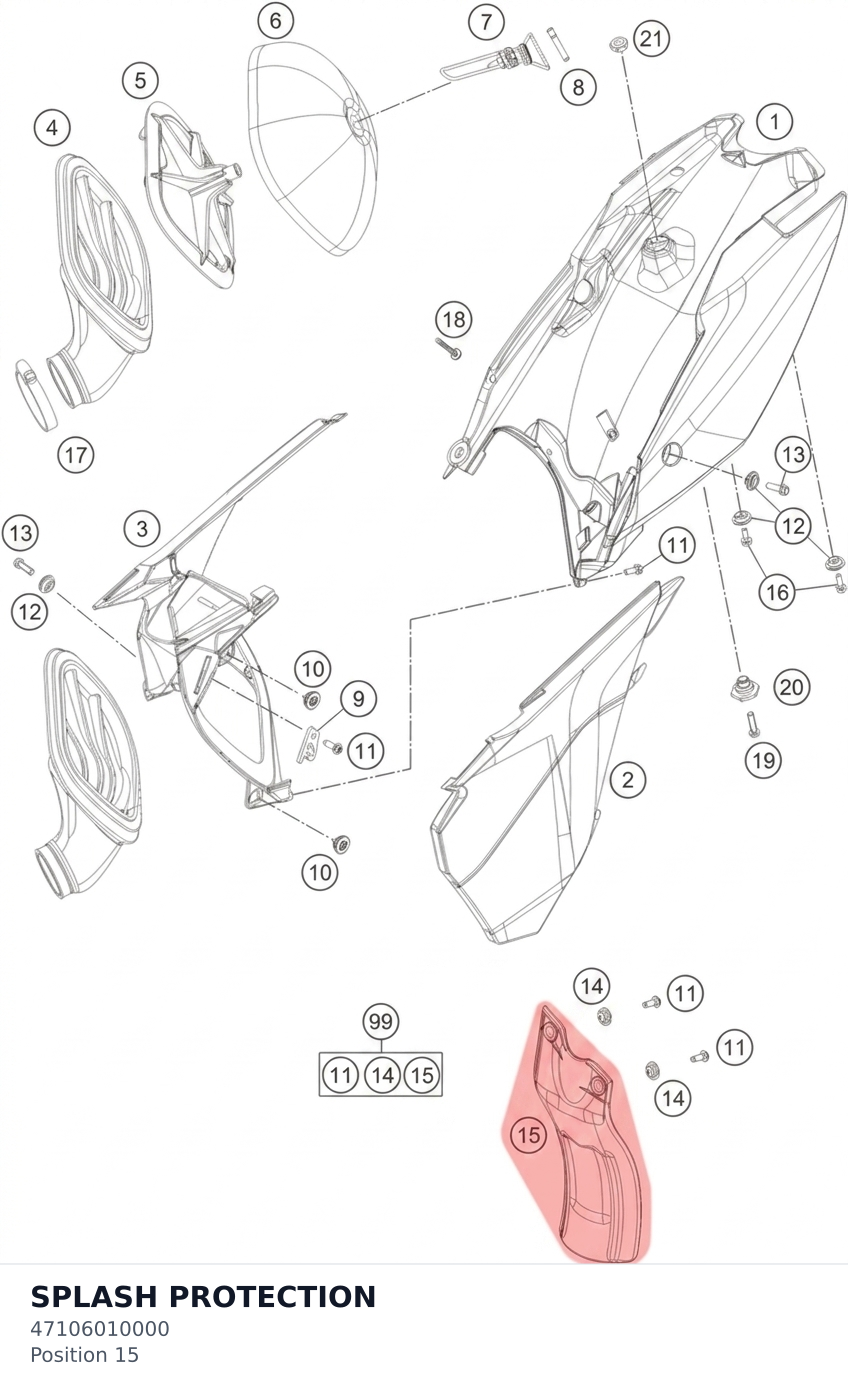 Diagram preview: SPLASH PROTECTION (47106010000)