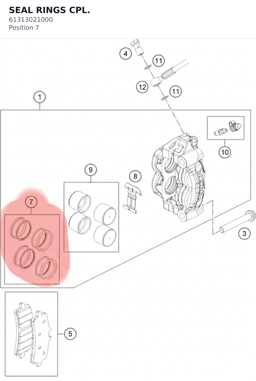 Diagram preview: SEAL RINGS CPL. (61313021000)