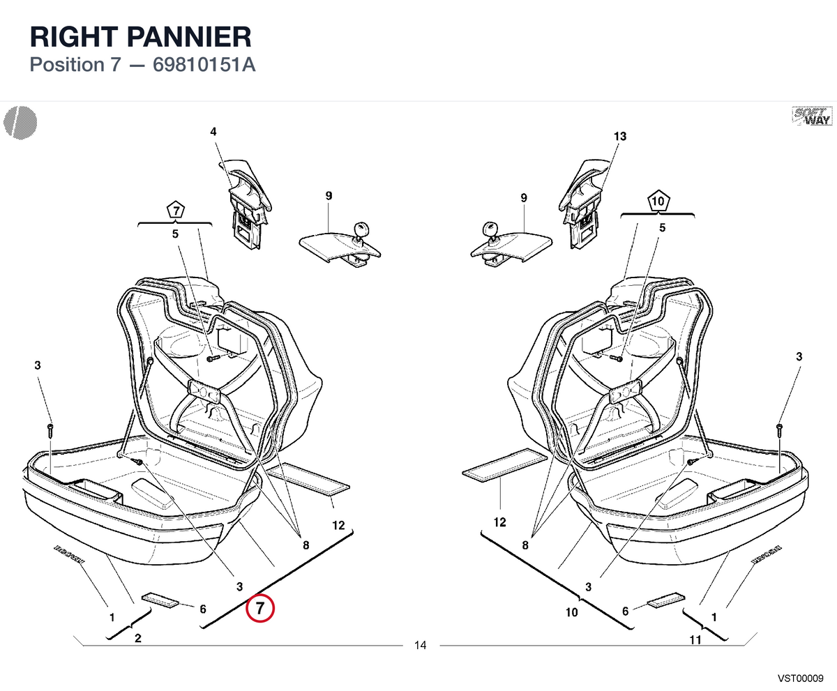 RIGHT PANNIER 69810151A diagram position