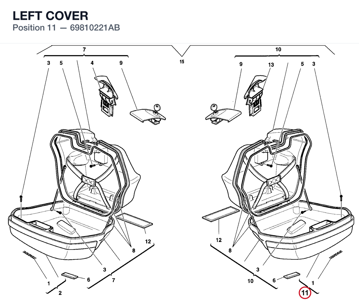 LEFT COVER 69810221AB diagram position