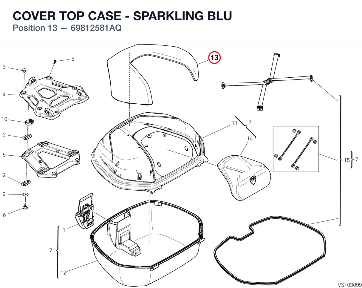 COVER TOP CASE - SPARKLING BLU
