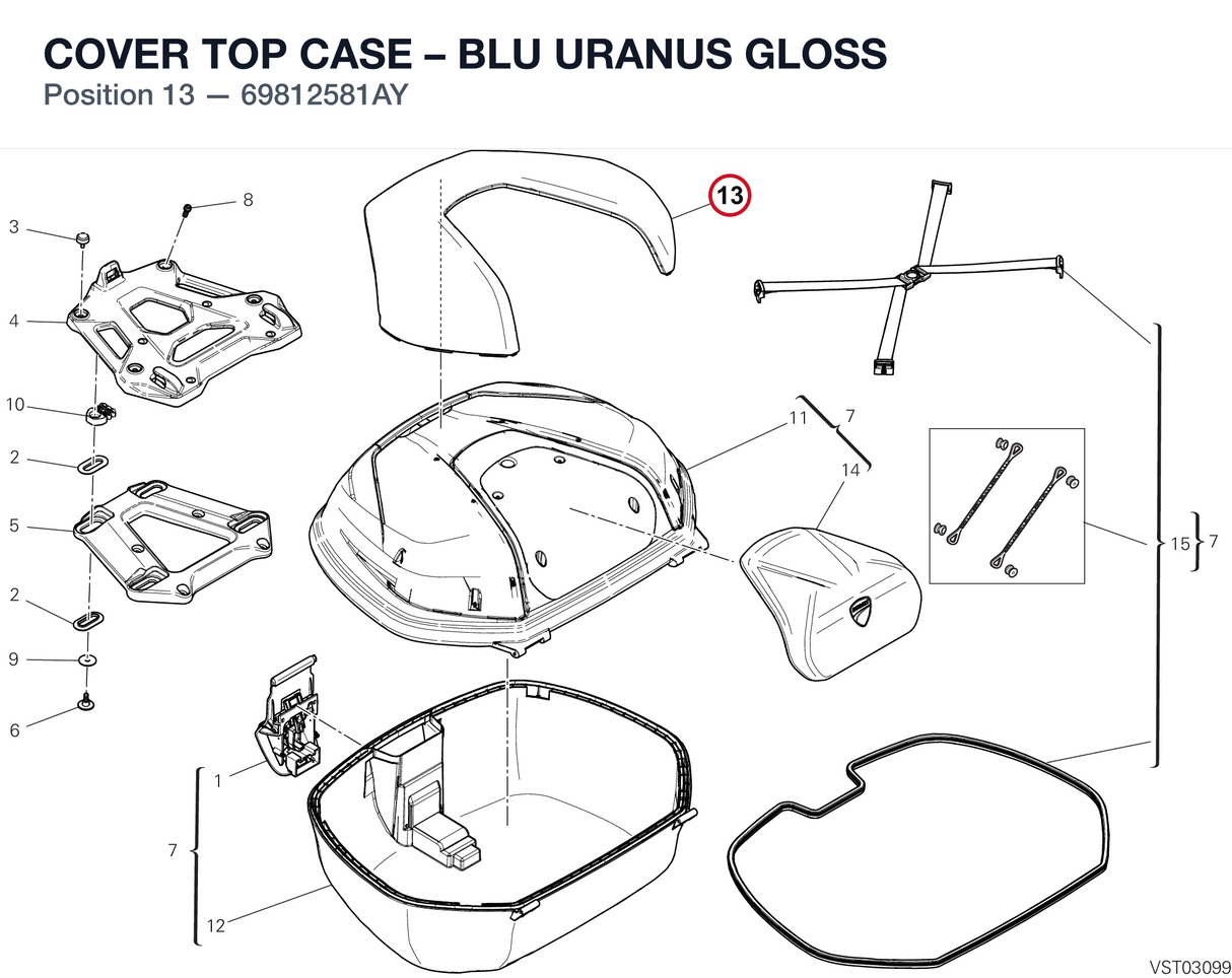 COVER TOP CASE – BLU URANUS GLOSS