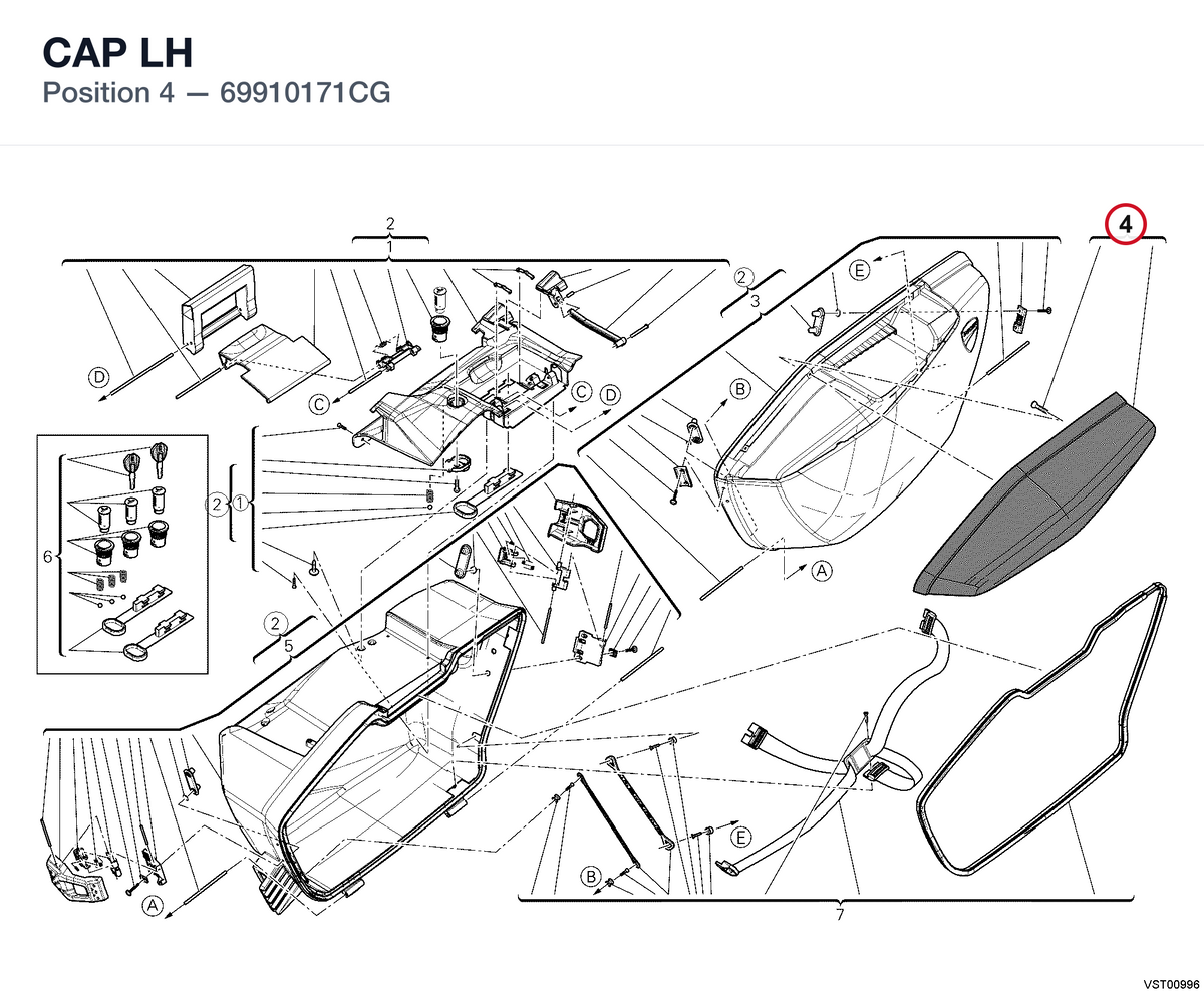 CAP LH 69910171CG diagram position