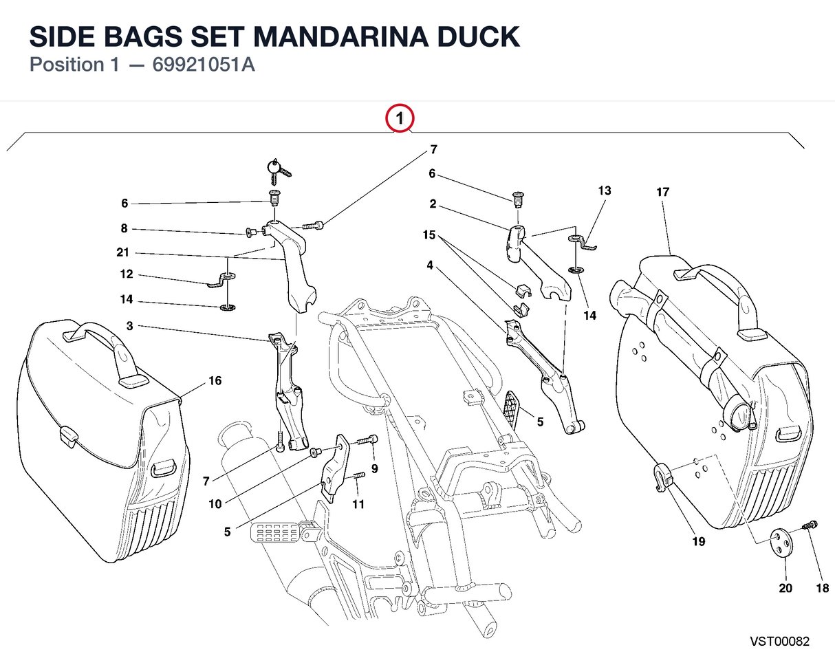 SIDE BAGS SET MANDARINA DUCK