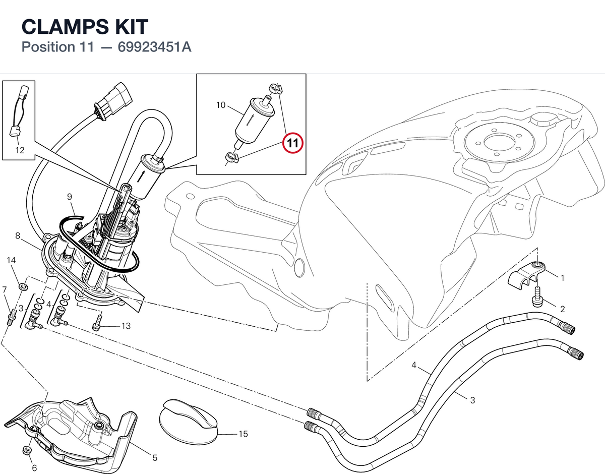 CLAMPS KIT 69923451A diagram position