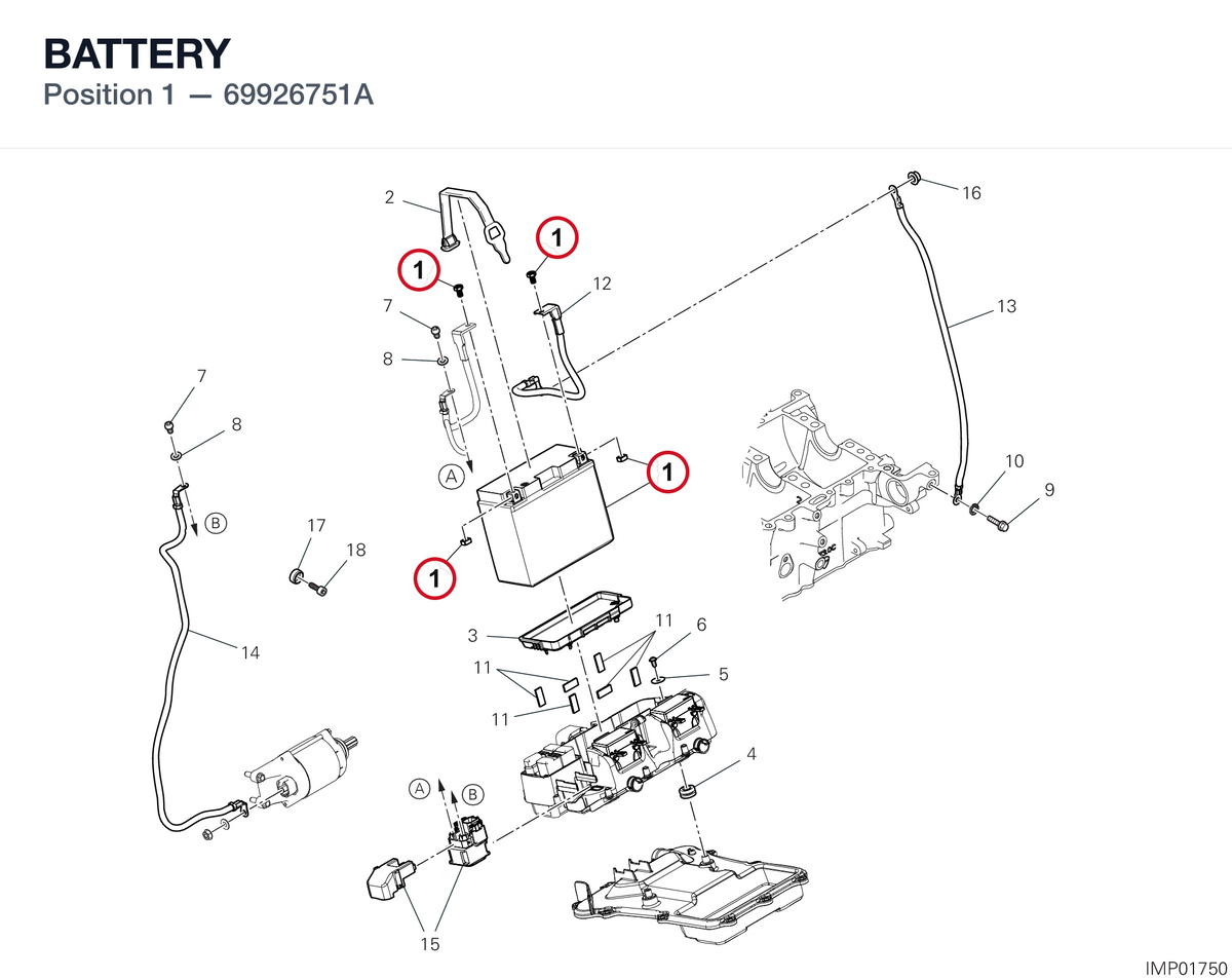 BATTERY 69926751A diagram position