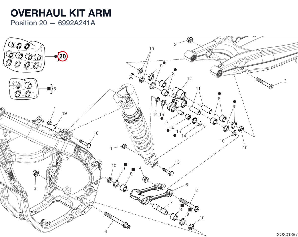 OVERHAUL KIT ARM 6992A241A diagram position