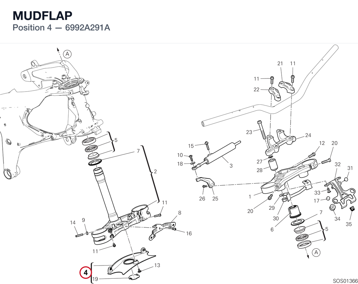 MUDFLAP 6992A291A diagram position