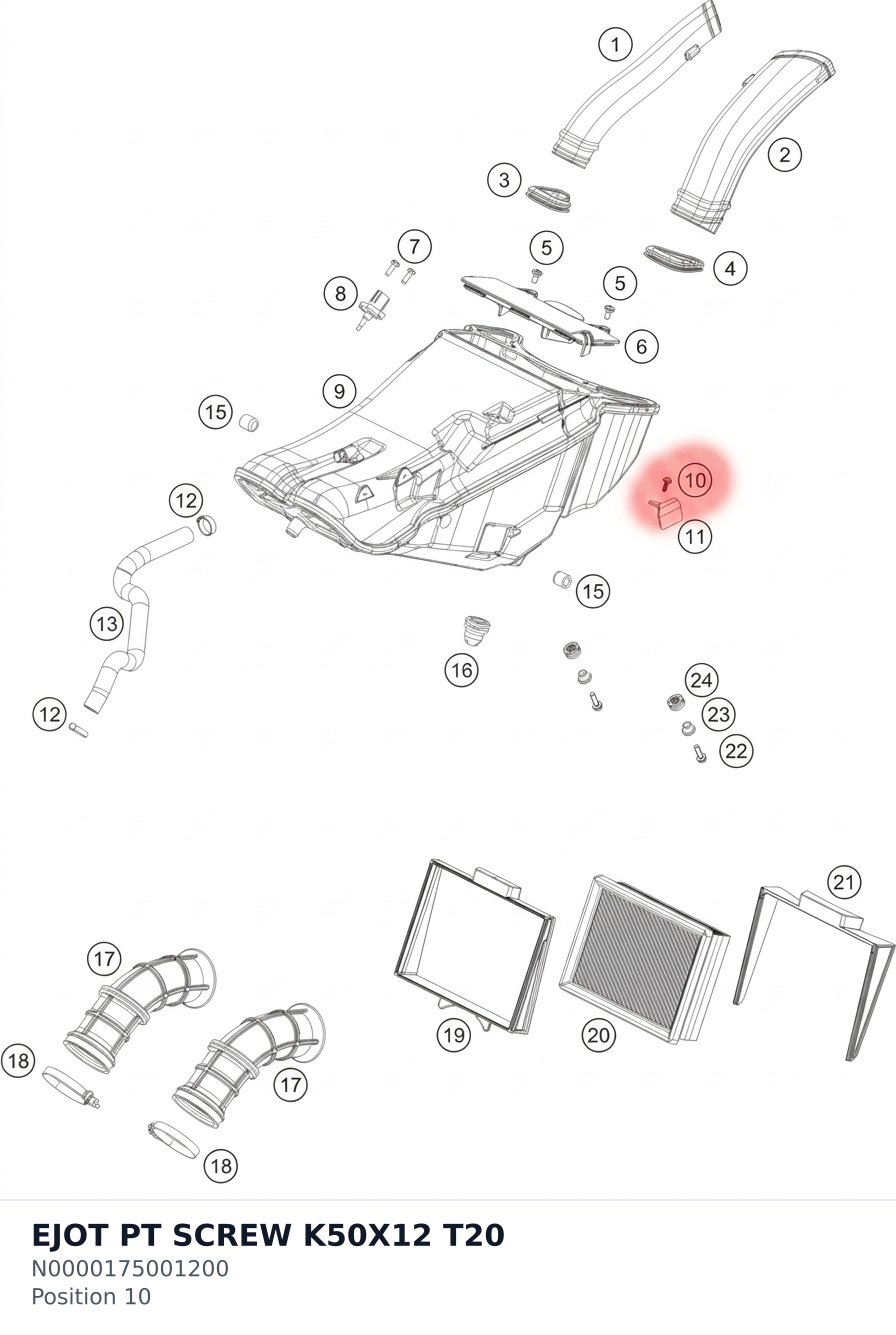 Diagram preview: EJOT PT SCREW K50X12 T20 (N0000175001200)