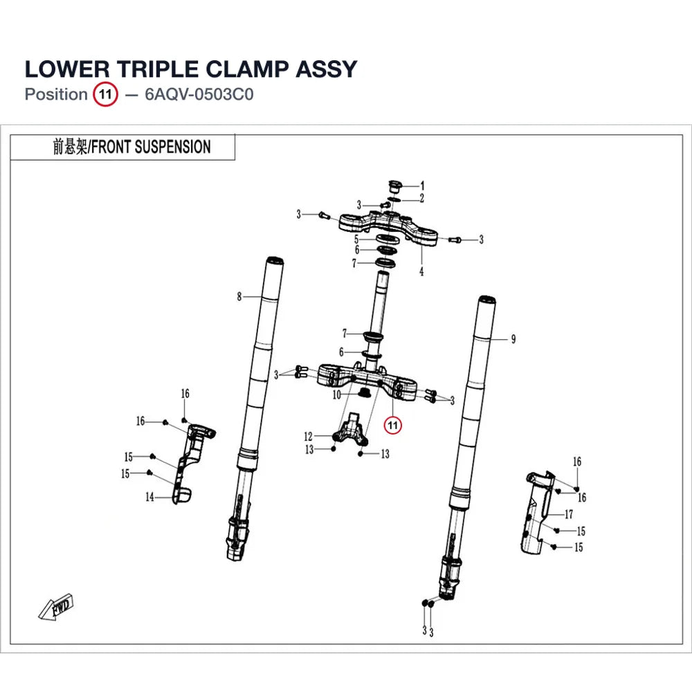 LOWER TRIPLE CLAMP ASSY product image