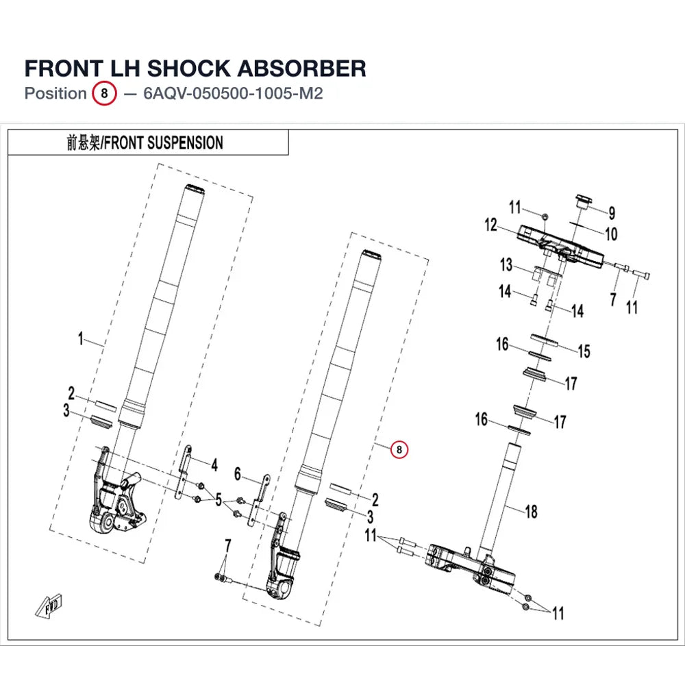 FRONT LH SHOCK ABSORBER product image