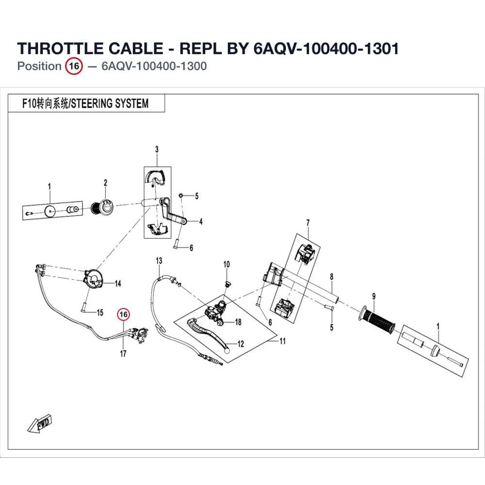 THROTTLE CABLE - REPL BY 6AQV-100400-1301 product image