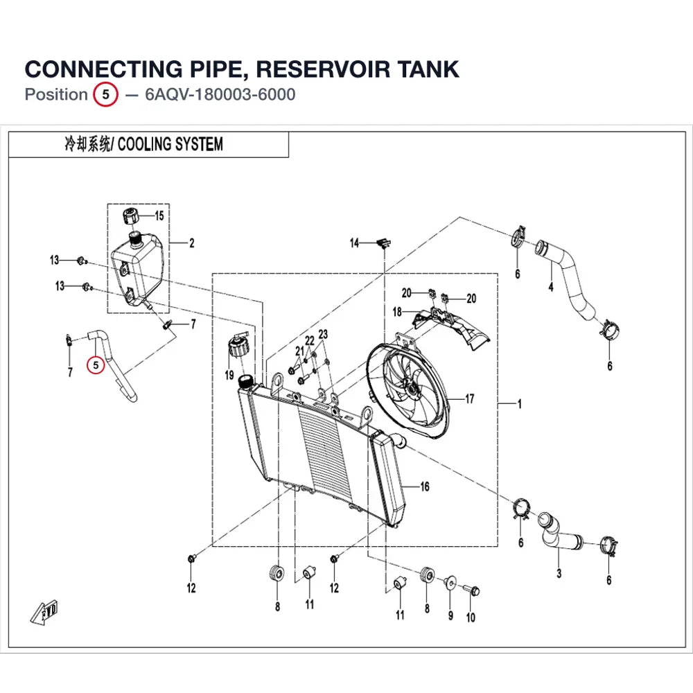 CONNECTING PIPE, RESERVOIR TANK product image