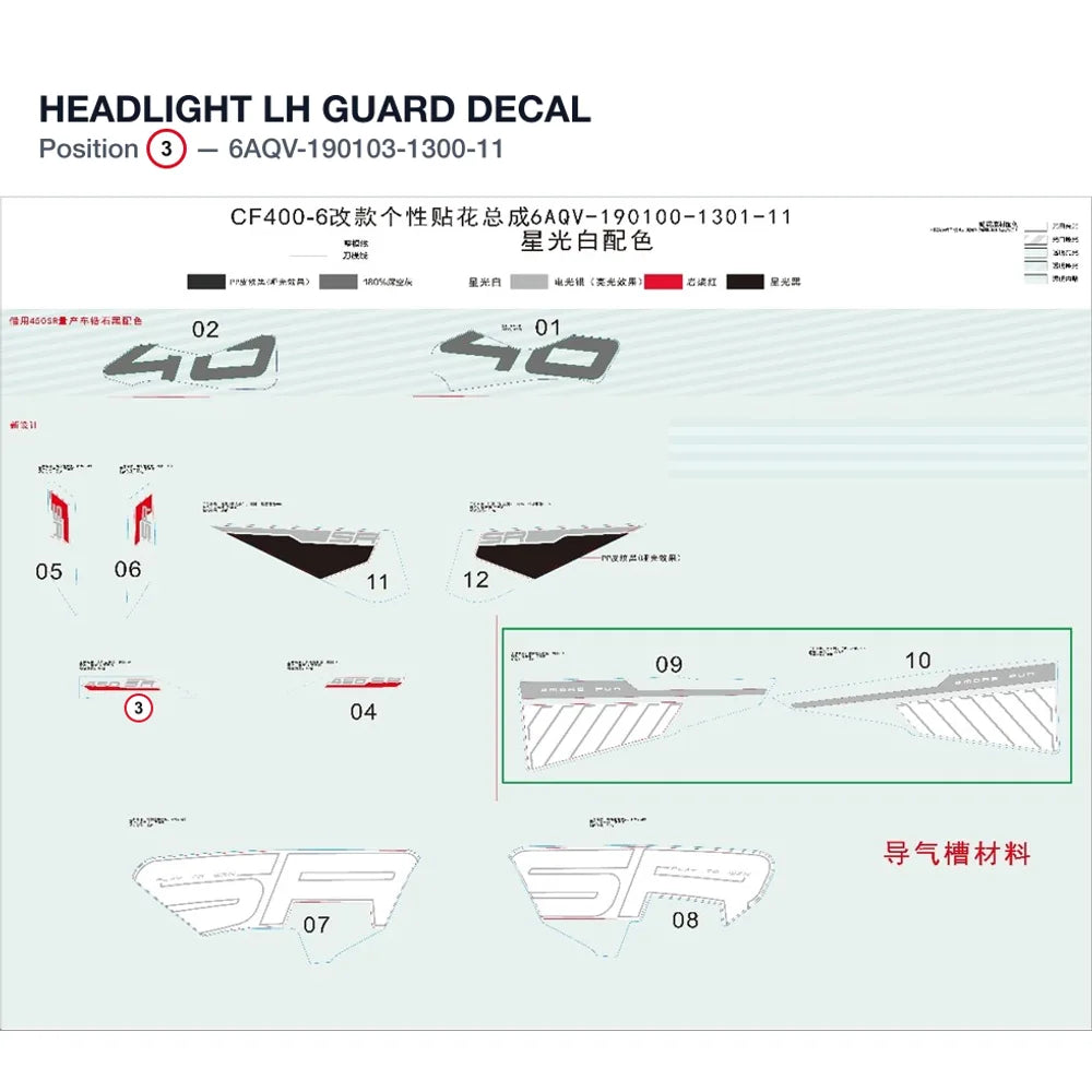 HEADLIGHT LH GUARD DECAL product image