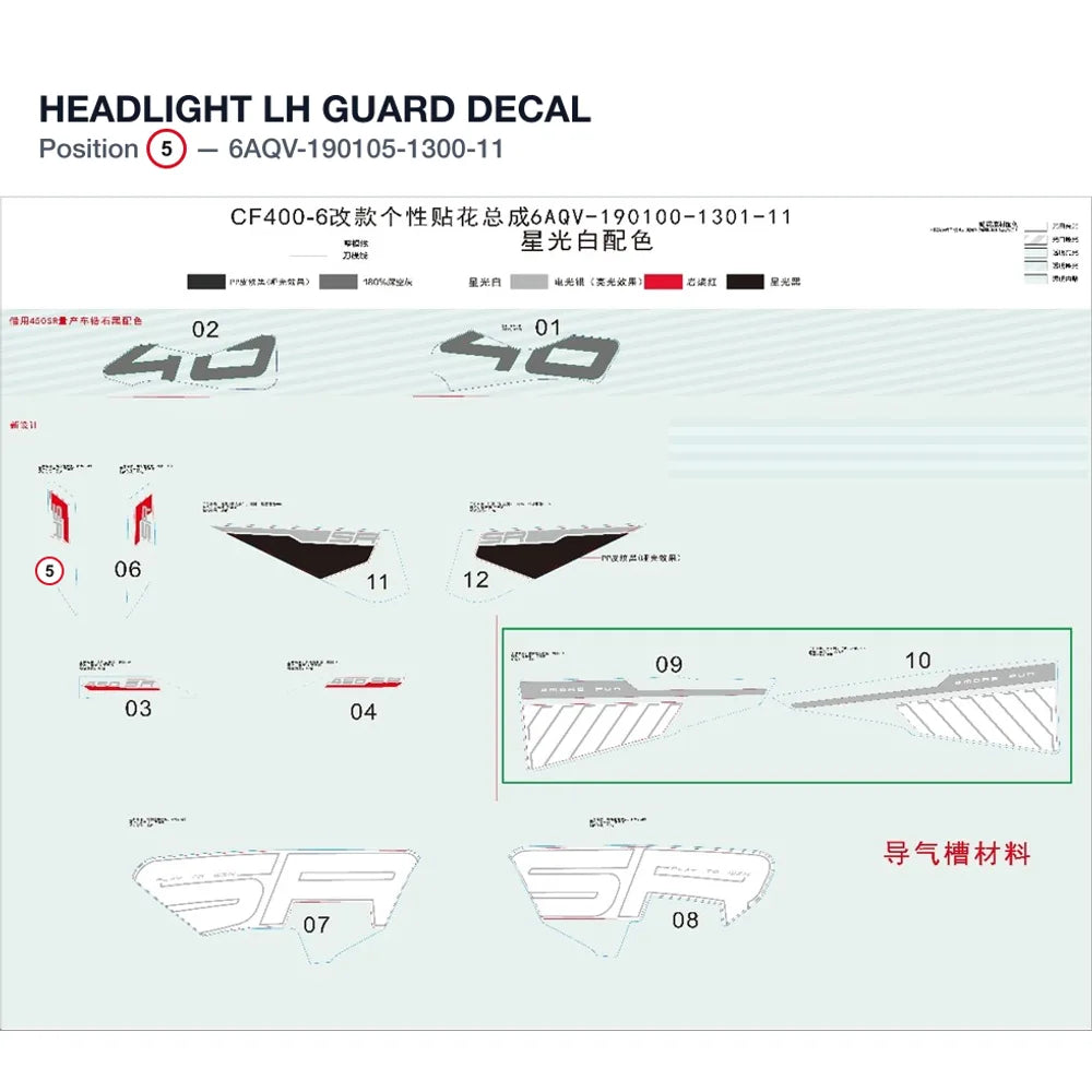 HEADLIGHT LH GUARD DECAL product image