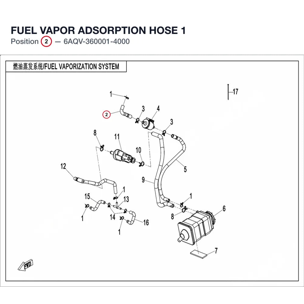 FUEL VAPOR ADSORPTION HOSE 1 product image