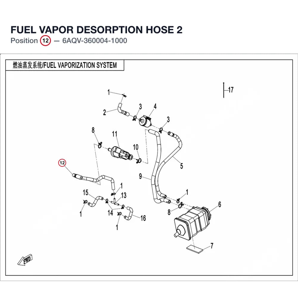 FUEL VAPOR DESORPTION HOSE 2 product image