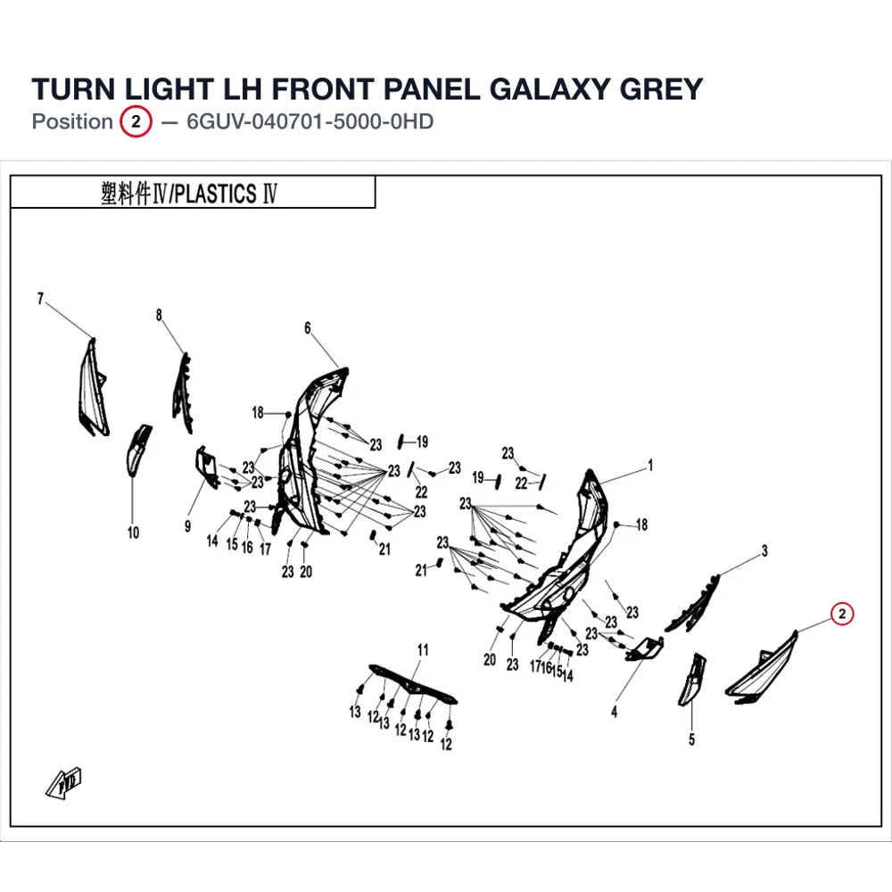 TURN LIGHT LH FRONT PANEL product image