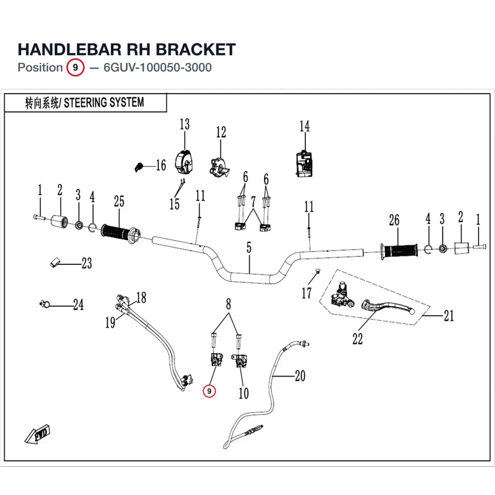 HANDLEBAR RH BRACKET product image