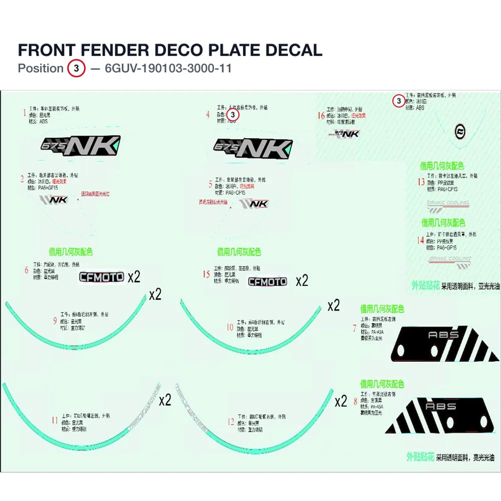 FRONT FENDER DECO PLATE DECAL product image