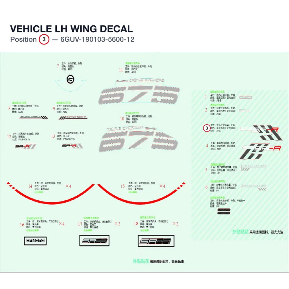 VEHICLE LH WING DECAL product image