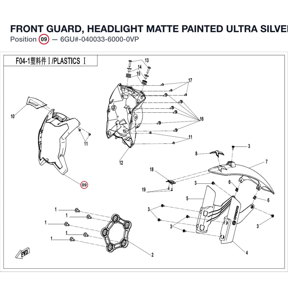 FRONT GUARD, HEADLIGHT product image
