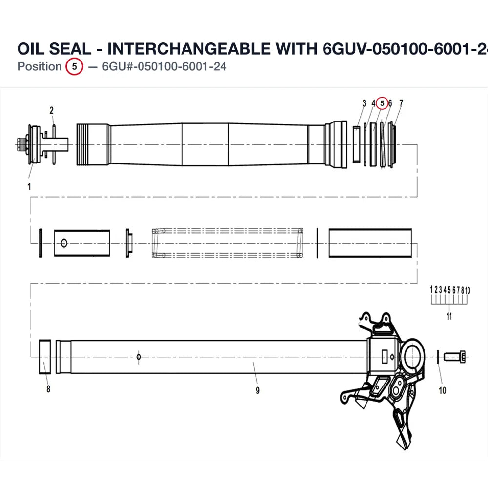 OIL SEAL - INTERCHANGEABLE WITH 6GUV-050100-6001-24 product image