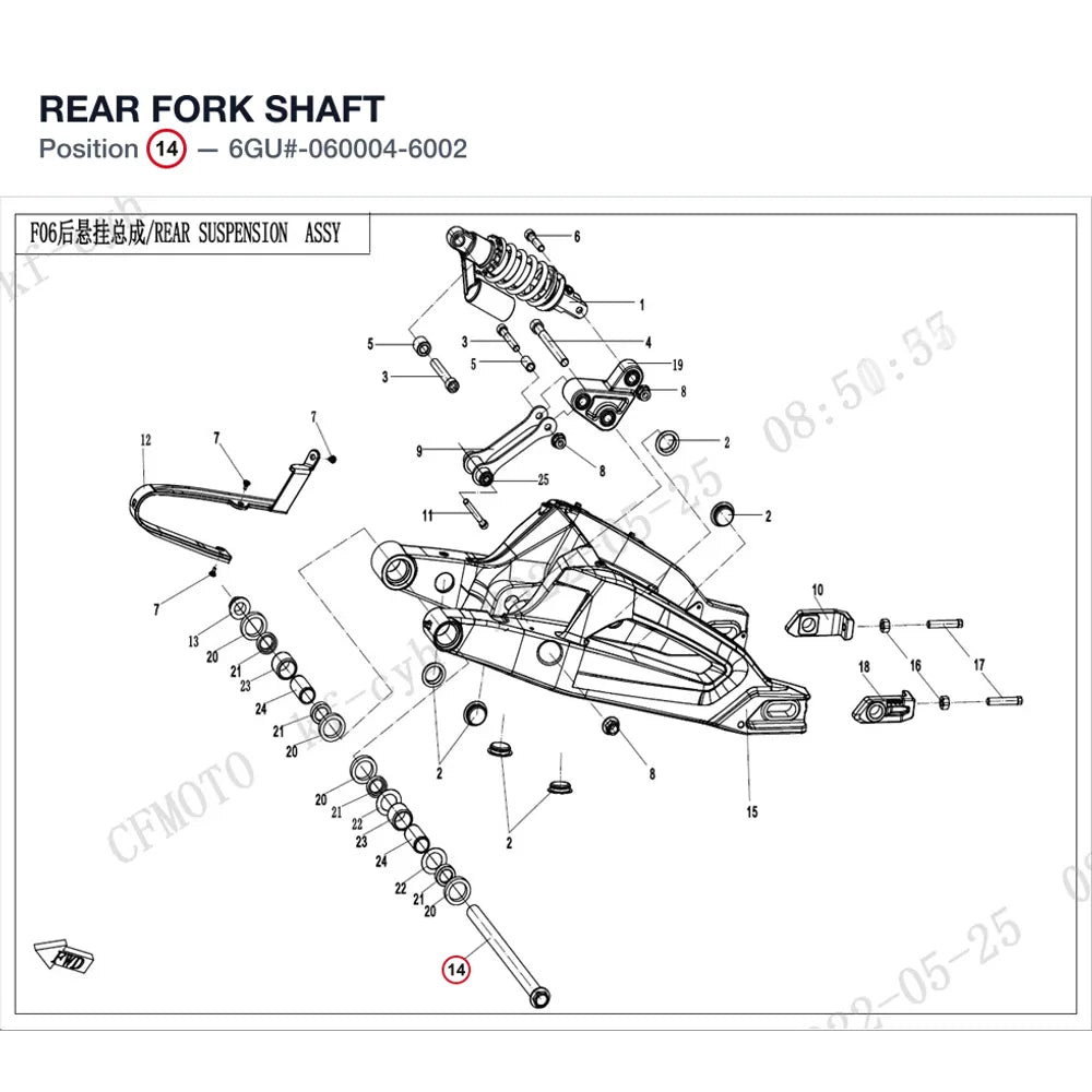 REAR FORK SHAFT product image