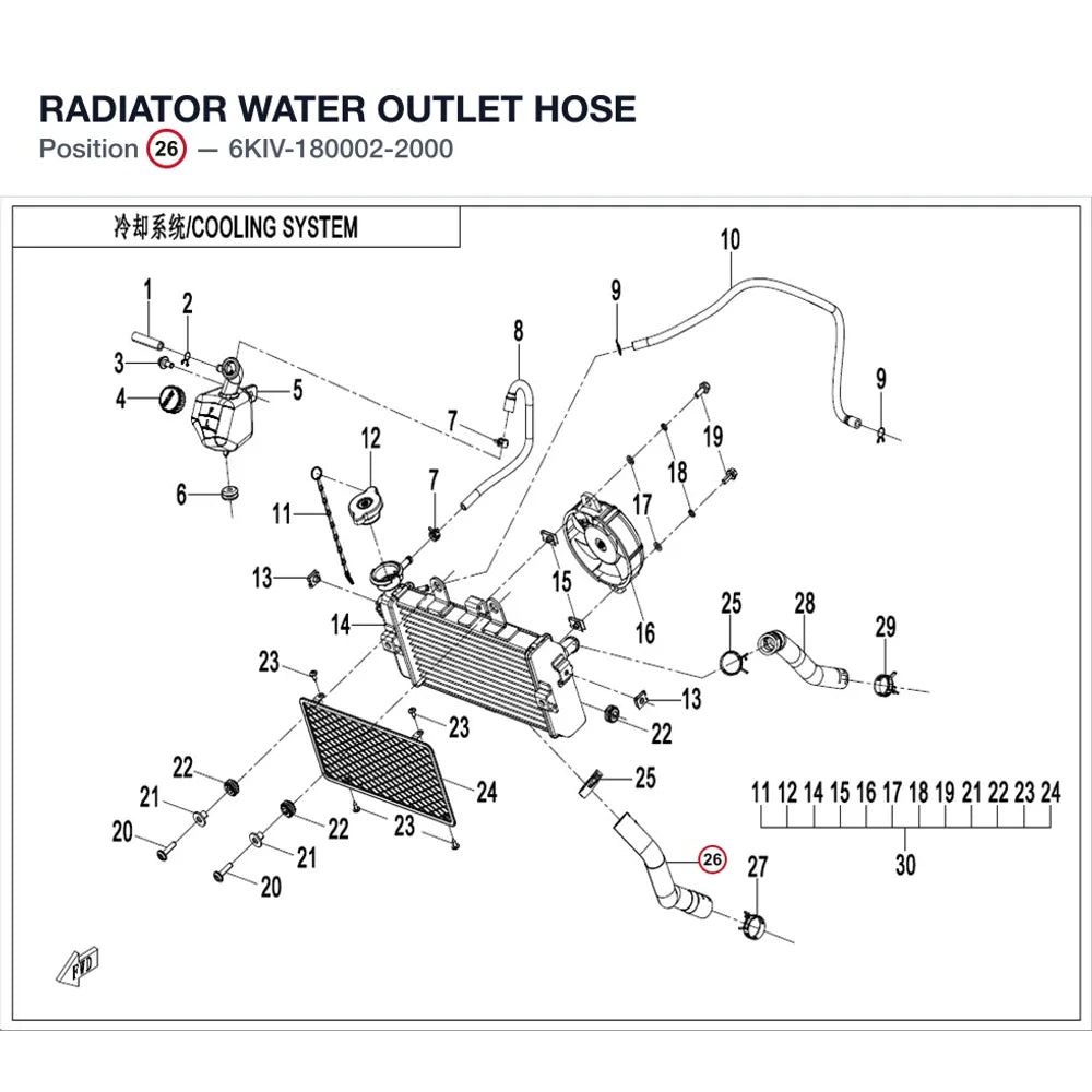RADIATOR WATER OUTLET HOSE product image
