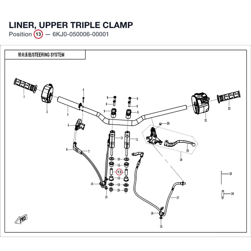 LINER, UPPER TRIPLE CLAMP product image