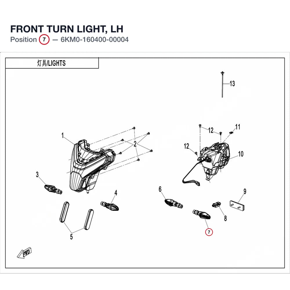 FRONT TURN LIGHT, LH product image
