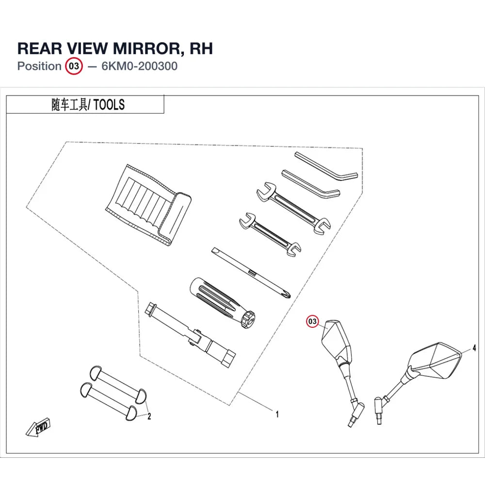 REAR VIEW MIRROR, RH product image