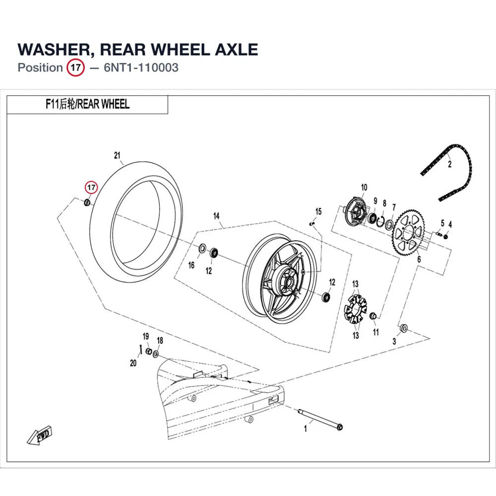 WASHER, REAR WHEEL AXLE product image