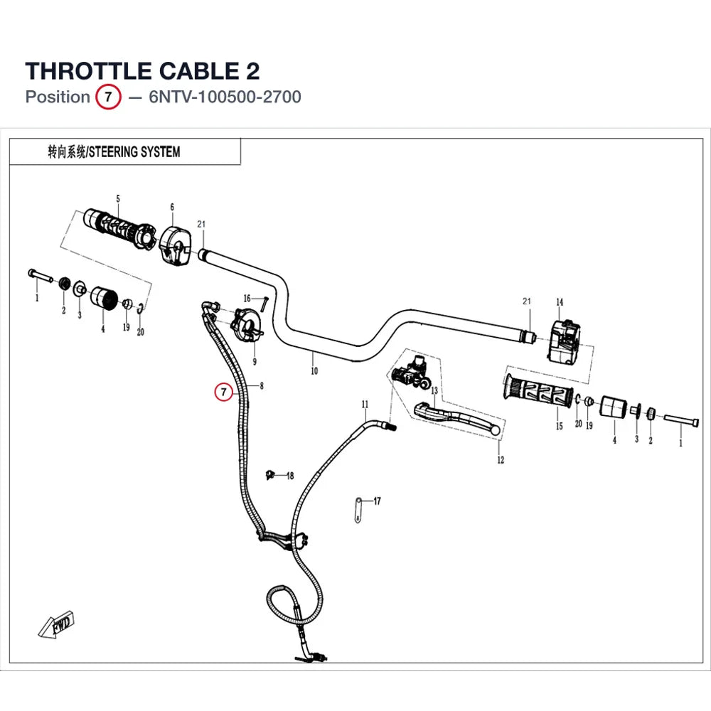 THROTTLE CABLE 2 product image