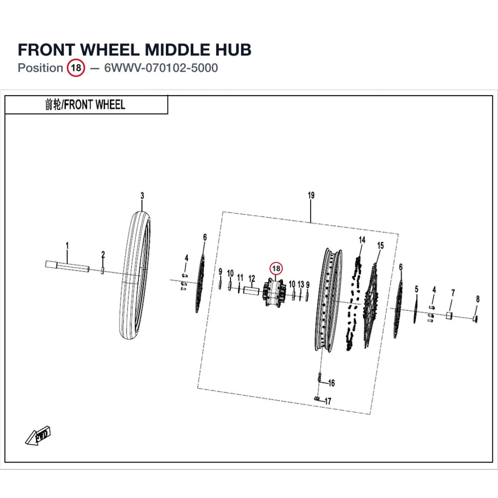 FRONT WHEEL MIDDLE HUB product image